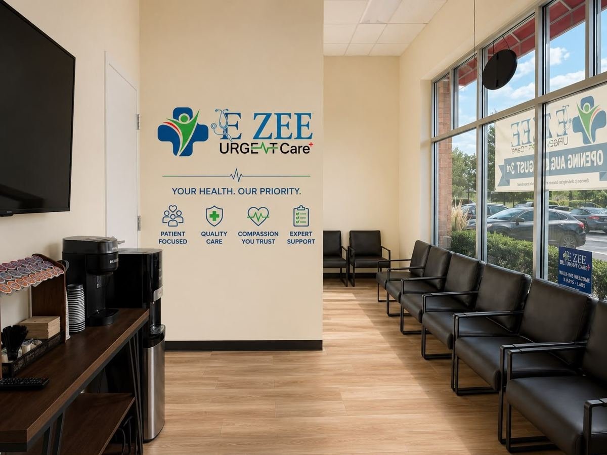 Ezee Urgent Care waiting room in Romeoville IL